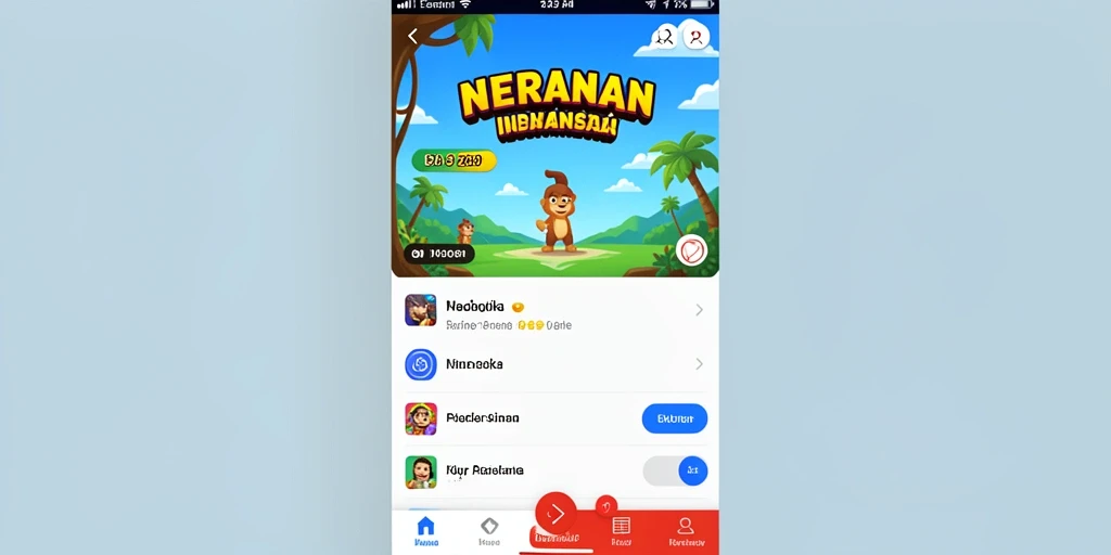 Tangkapan layar pertama menunjukkan karakter utama dalam petualangan di planet asing.